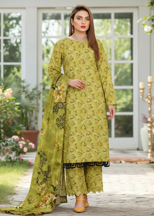 Premium 3-Piece Banadora Staple Suit - Lime Green & Yellow Floral Print