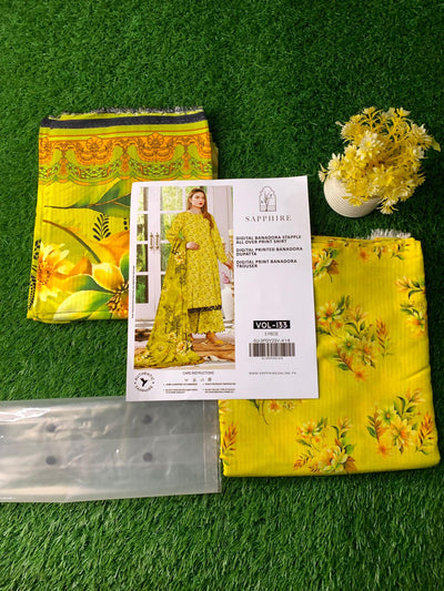 Premium 3-Piece Banadora Staple Suit - Lime Green & Yellow Floral Print
