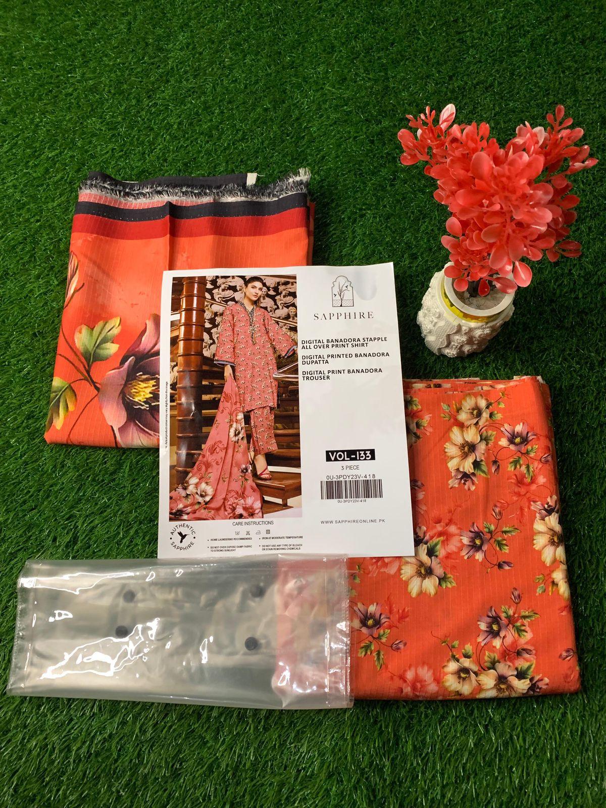 Premium 3-Piece Banadora Staple Suit - Dusty Pink & Coral Floral Print