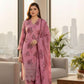 Premium 3-Piece Slub Khaddar Suit – Rose Pink Floral Edition (Daman Embroidery)