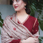 Premium 3-Piece Solid Suit - Maroon Embroidered Khaddar with Shawl